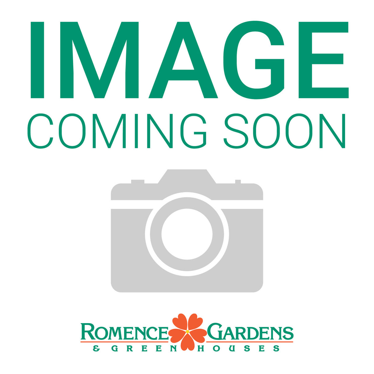Placeholder image with 'Image Coming Soon' text and a camera icon, featuring the Romence Gardens logo.